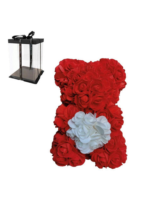 Rose Bear Red white 
